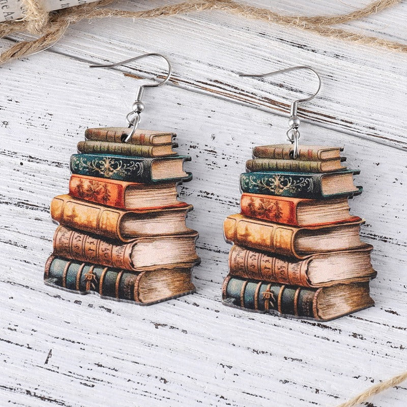 Wholesale Back To School Season Graduation Season Book Pendant Earrings ACC-ES-ChuLian118