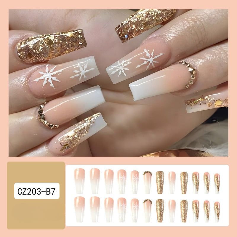 Wholesale 24 Pieces/box Christmas Snowflake Diamond Nails Kits Nail Stickers ACC-NS-QXJ045