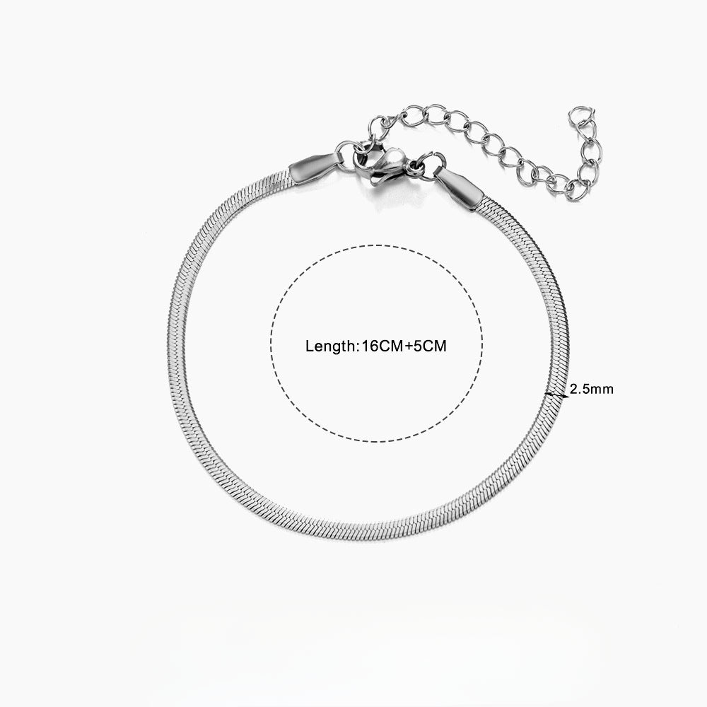 Wholesale Stainless Steel Bracelets Flat Snake Bone Chain Bracelet Blade Chain Bracelet ACC-BT-JiaLi001