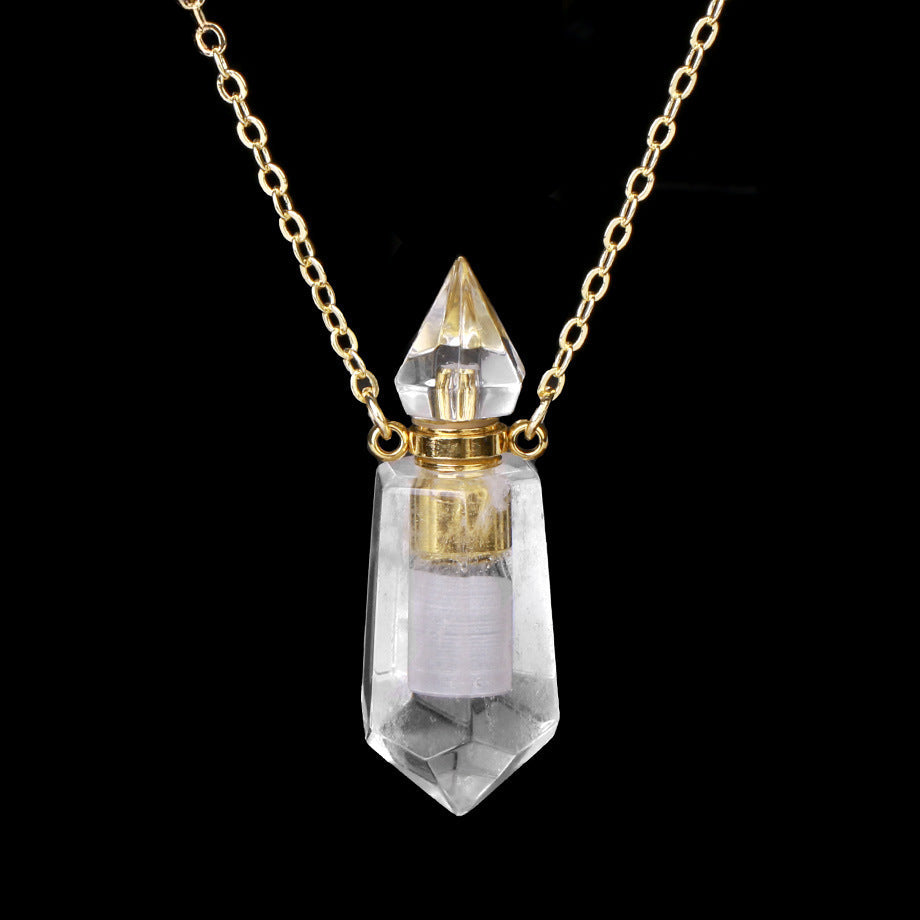 Wholesale Natural Stone Crystal Perfume Bottle Necklace ACC-NE-HuaiShe001