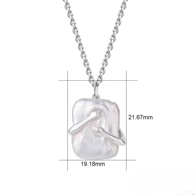 Wholesale Square Hands Hugging Couple Necklace ACC-NE-FuSu010