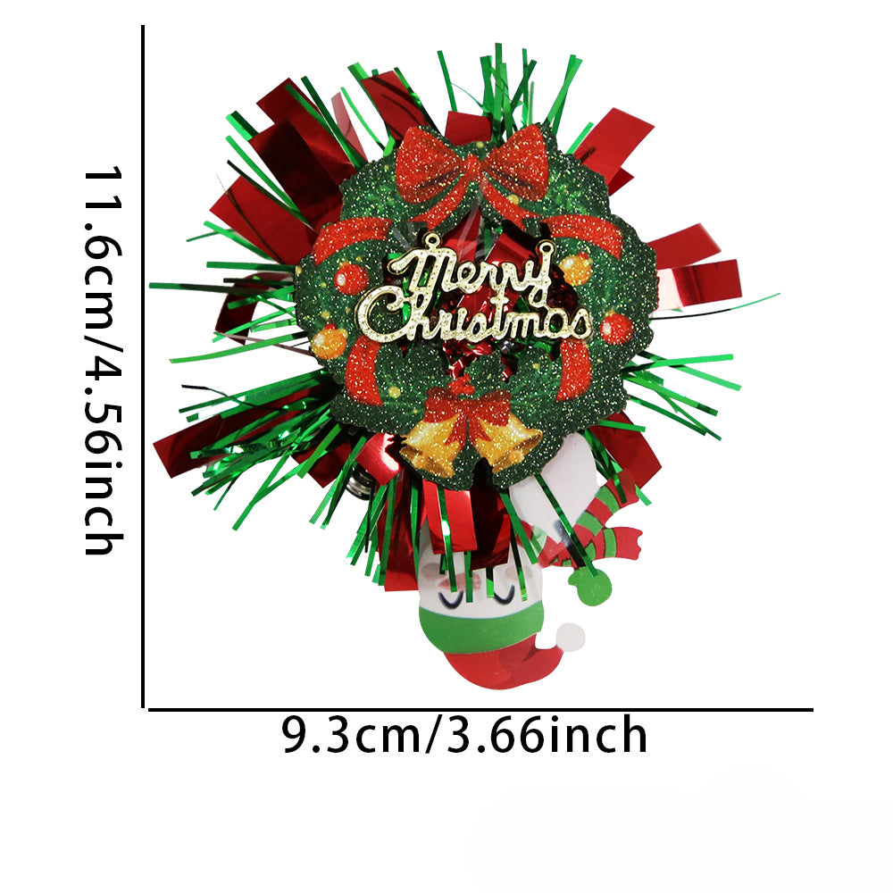 Wholesale Christmas Glitter Cartoon Snowman Elk Badge Reels Keychains ACC-KC-ZhouHao002