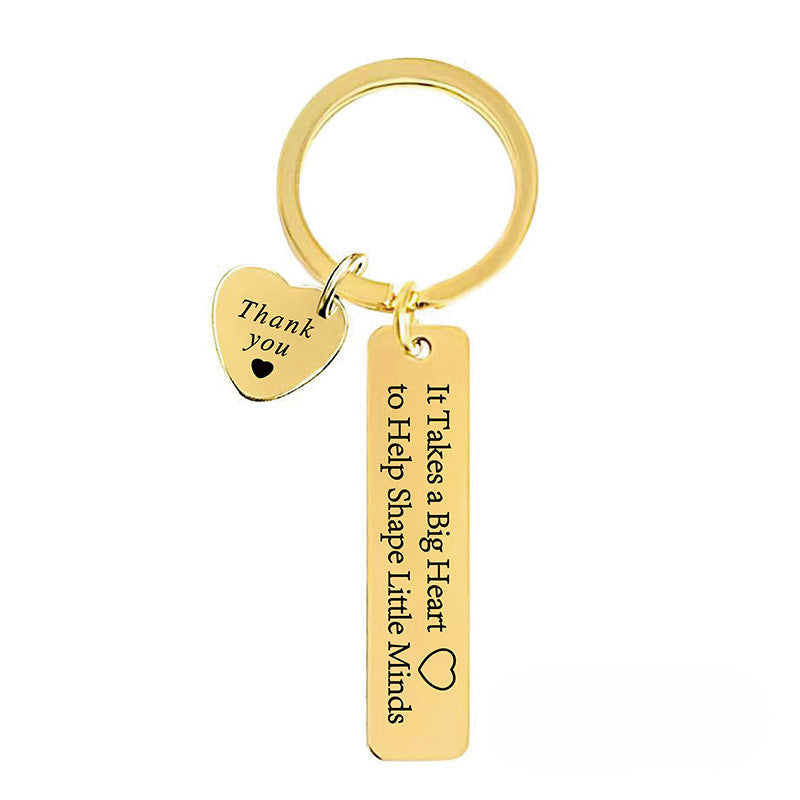 Wholesale Teacher's Day Gift Stainless Steel Engraved Keychain ACC-KC-Ganggu003