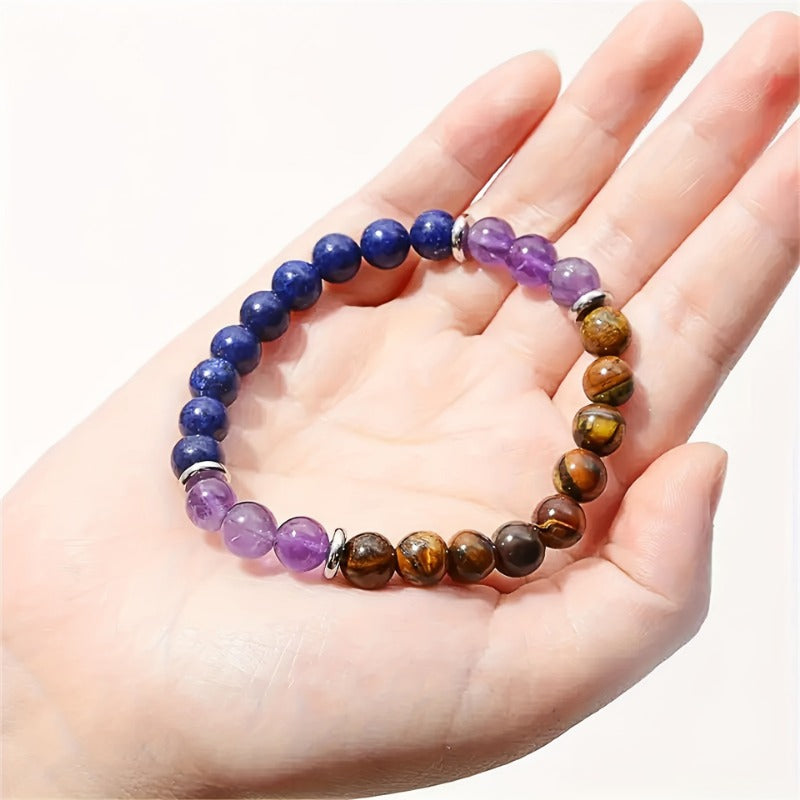 Wholesale Cardless Amethyst Lapis Lazuli Tiger Eye Stone Bracelet ACC-BT-XiaoDu011