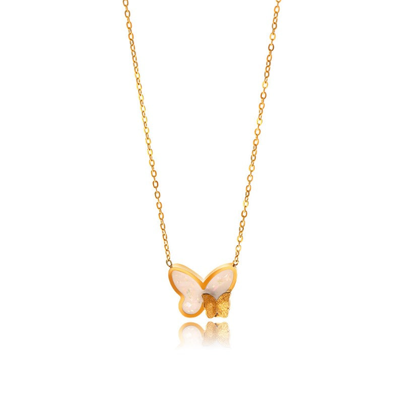Wholesale Butterfly Pendant Stainless Steel Necklaces ACC-NE-YunHe004
