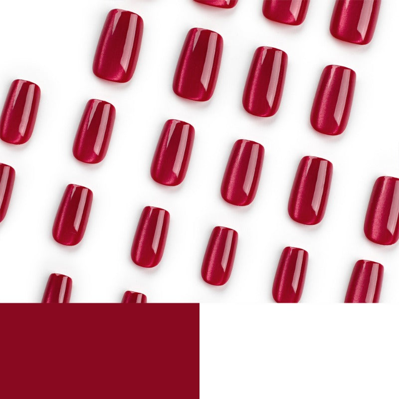 Wholesale 24 Pieces/box Red Cat Eye Nails Kits Nail Stickers ACC-NS-LeFan140