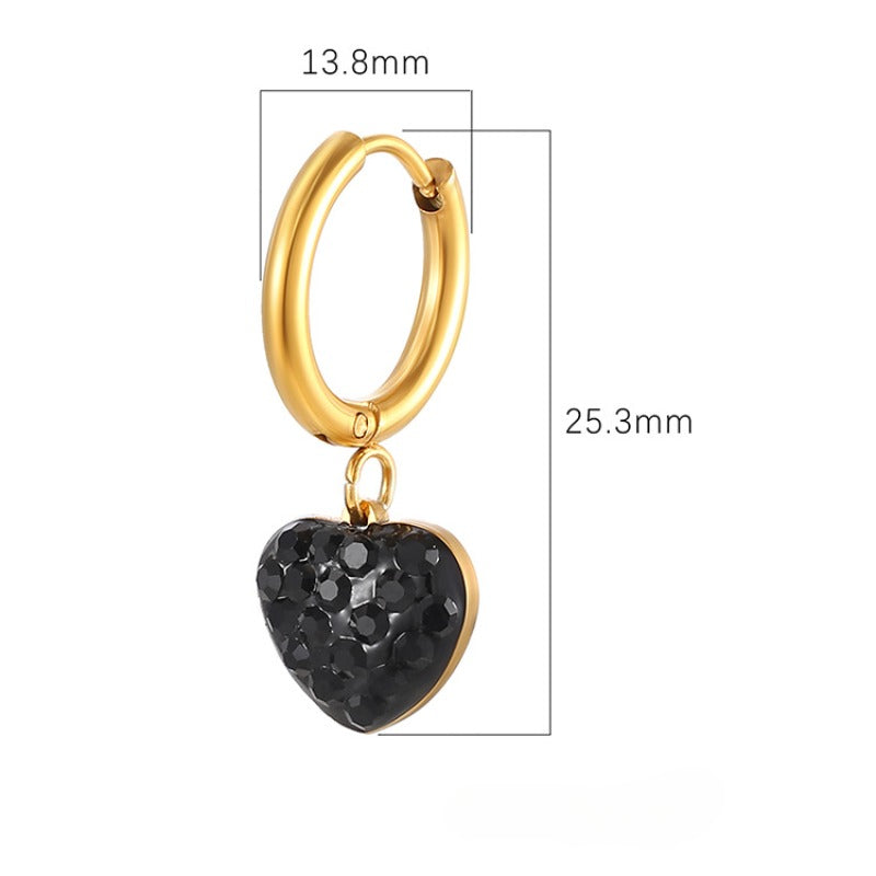 Wholesale Love Pendant Full Diamond Stainless Steel Earrings ACC-ES-MuShan048