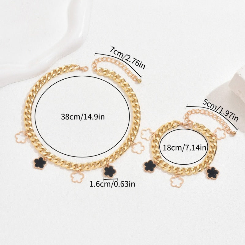 Wholesale Plum Blossom Diamond Necklace Earrings Jewelry Set ACC-NE-BaSha010