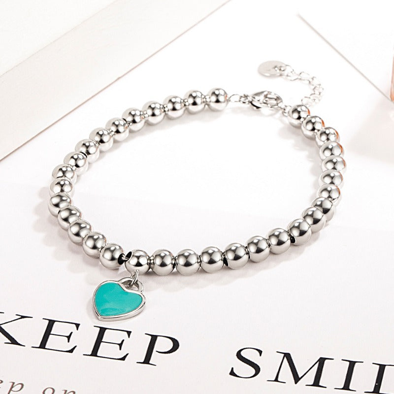 Wholesale Fashion Round Bead Heart Bracelet ACC-BT-WeiHua001