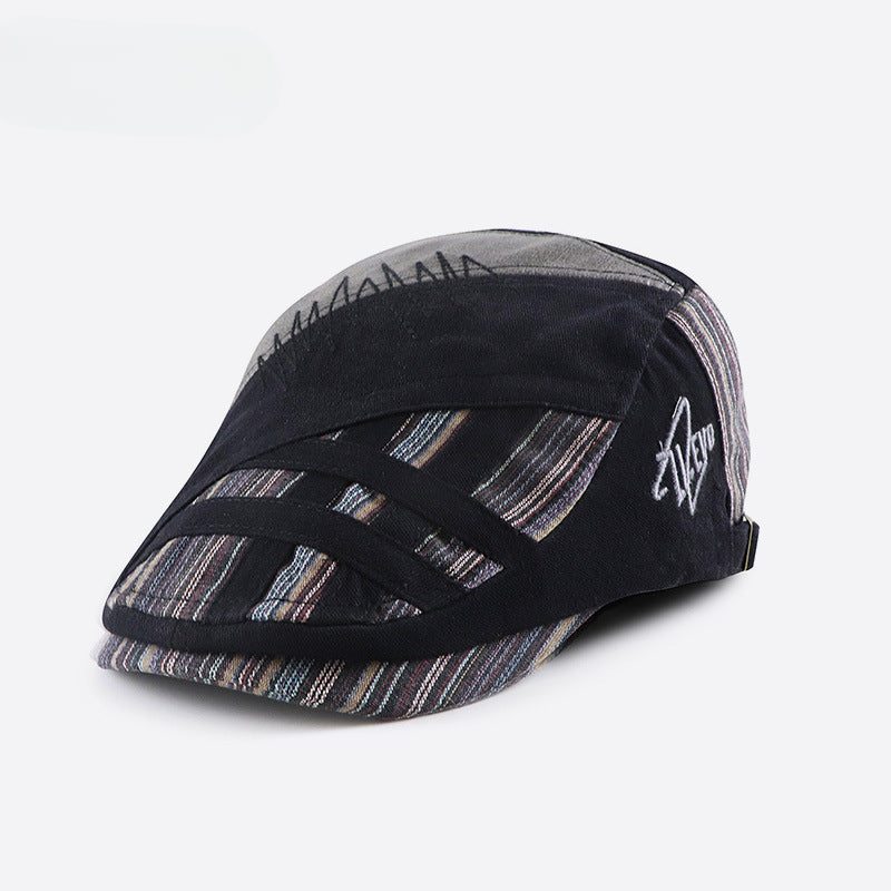 Wholesale Hats Personalized Patchwork Striped Beret ACC-HT-YangGuan002