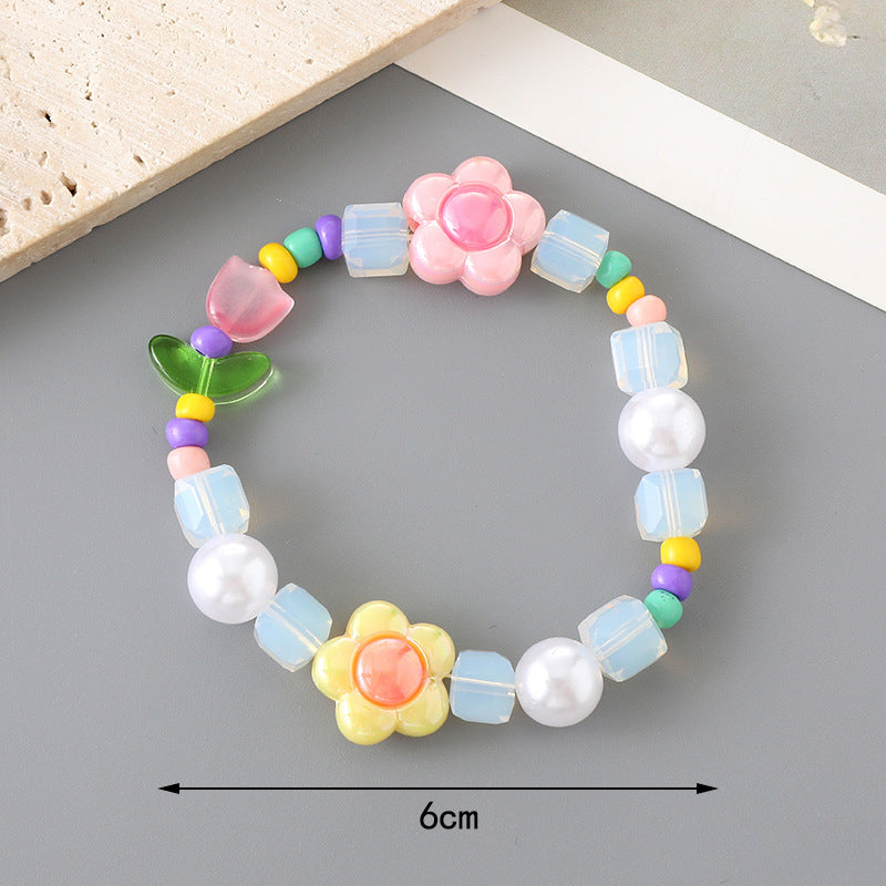 Wholesale Tulip Resin Beaded Bracelet ACC-BT-YiL007
