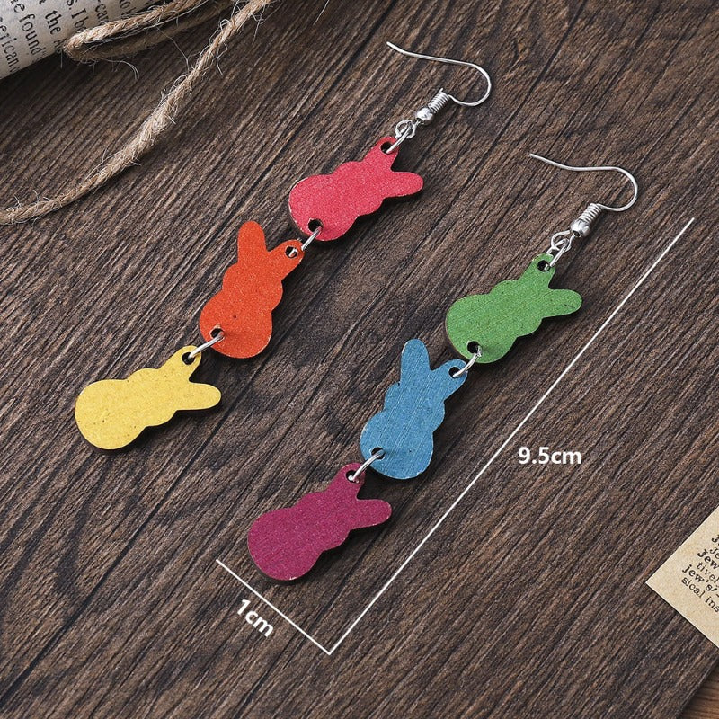 Wholesale Easter Colorful Bunny Stitching Earrings ACC-ES-ChuLian120
