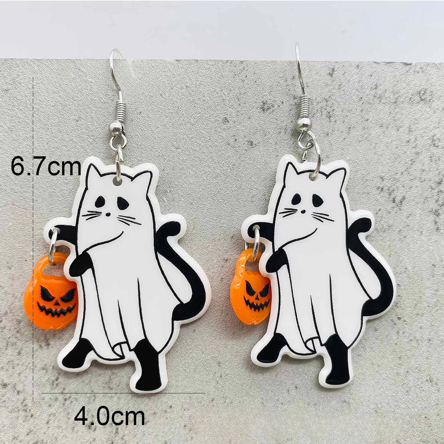 Wholesale Halloween Earrings Pumpkin Head Skull Ghost Pulley Acrylic Earrings  ACC-ES-ChenY019