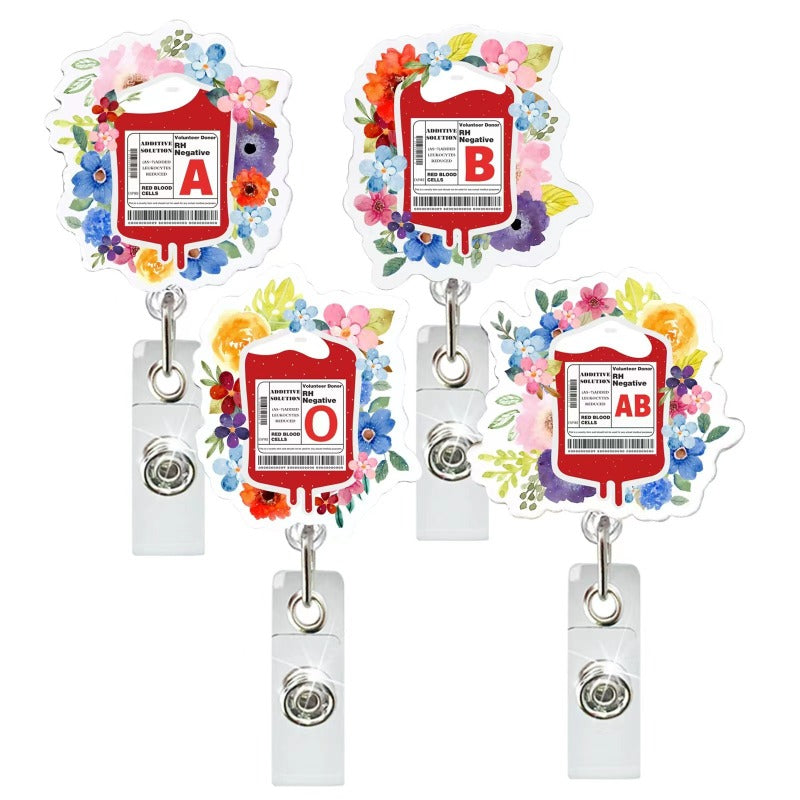 Wholesale Acrylic Flower Infusion Bag Retractable Badge Scroll Keychain ACC-KC-LingYu008