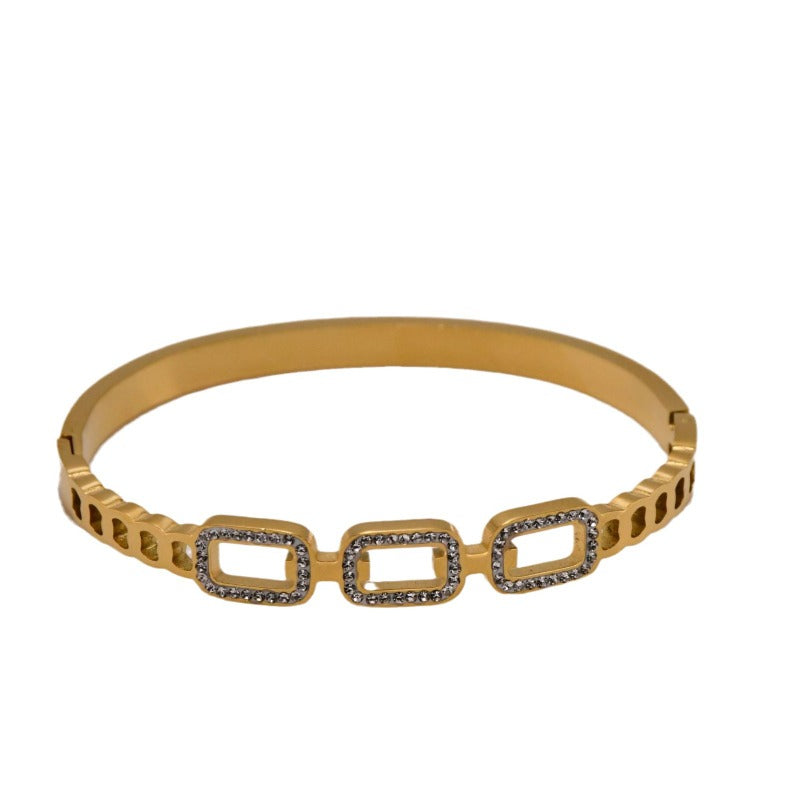 Wholesale Stainless Steel Diamond Hollow Bracelet  ACC-BT-Liyan001