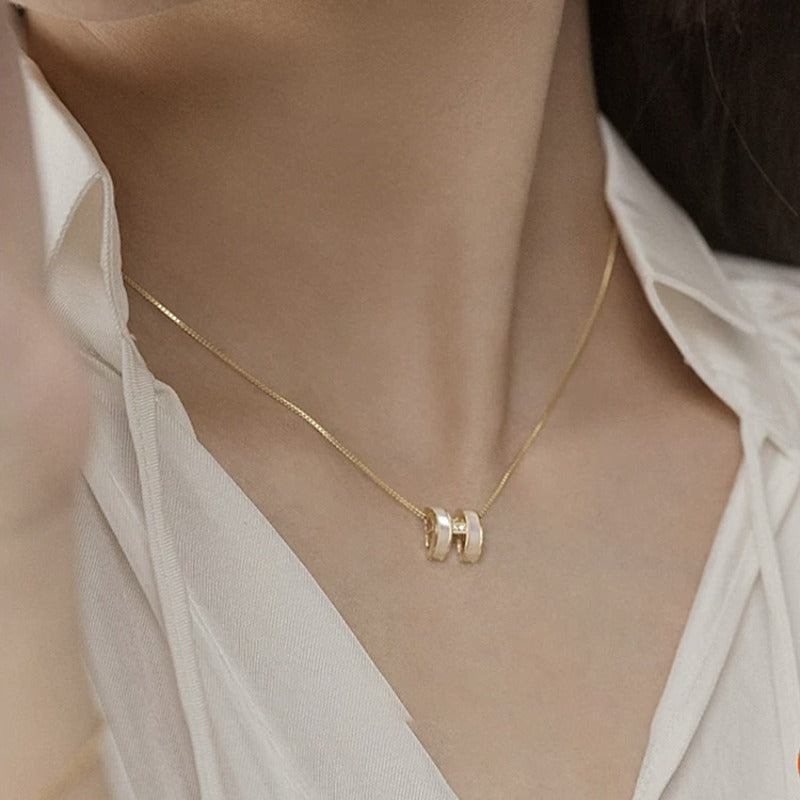 Wholesale Real Gold Plated Zircon Letter Necklace ACCVIP-NE-KJ001