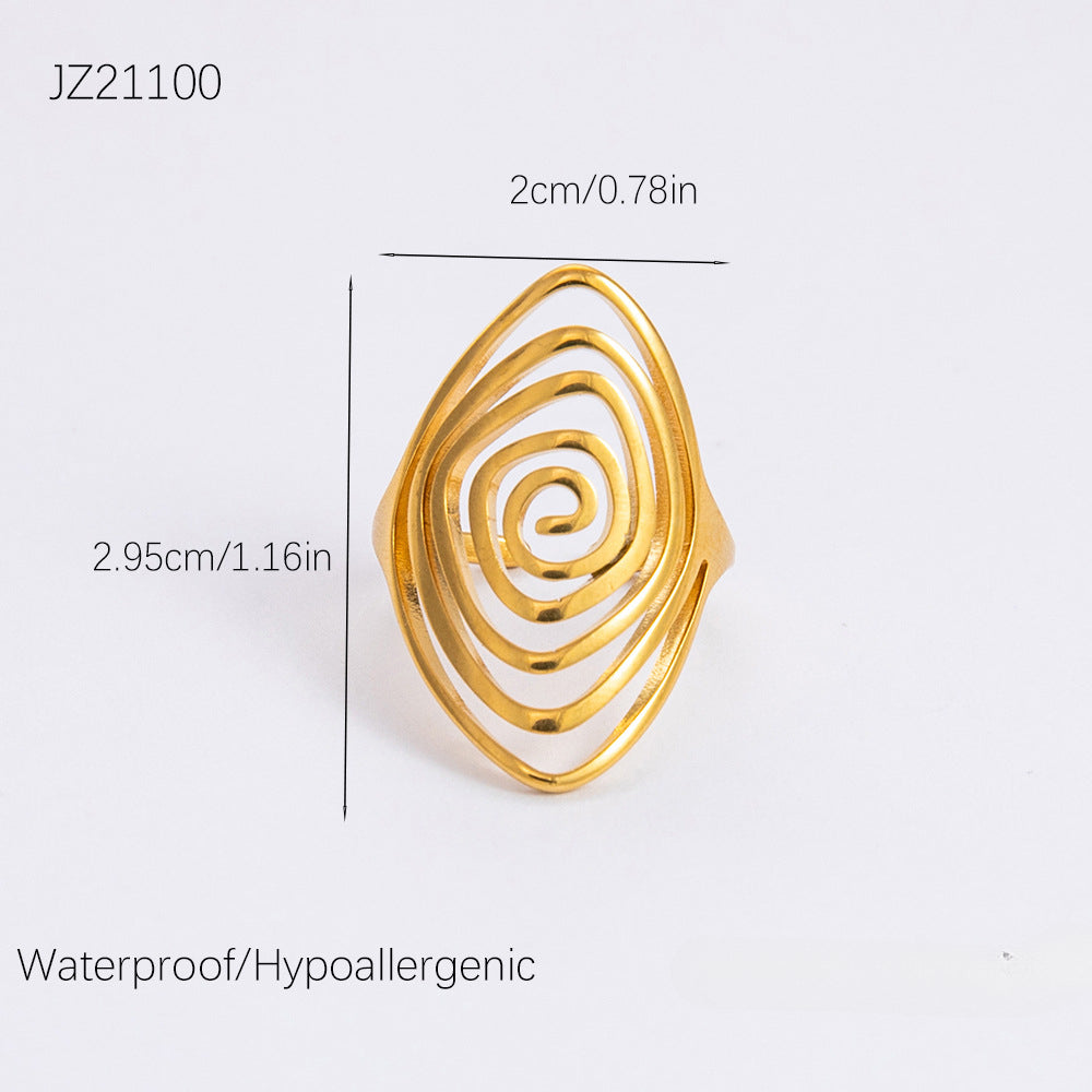 Wholesale Irregular Oval Luxury 18K Gold Rings ACC-RS-YuHui005