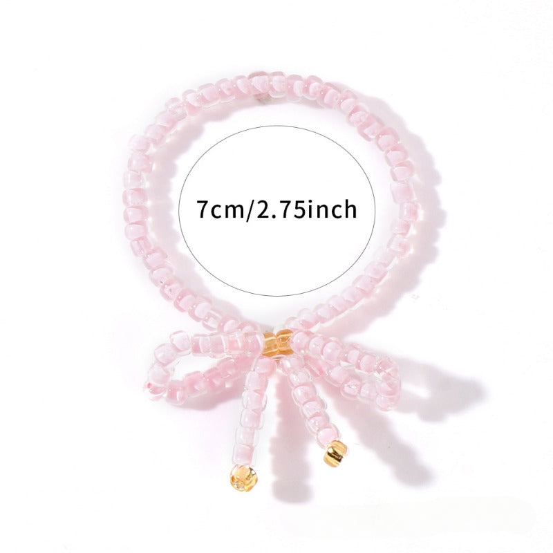 Wholesale Small Fresh Bow Rice Bead Ring ACC-RS-GWL003