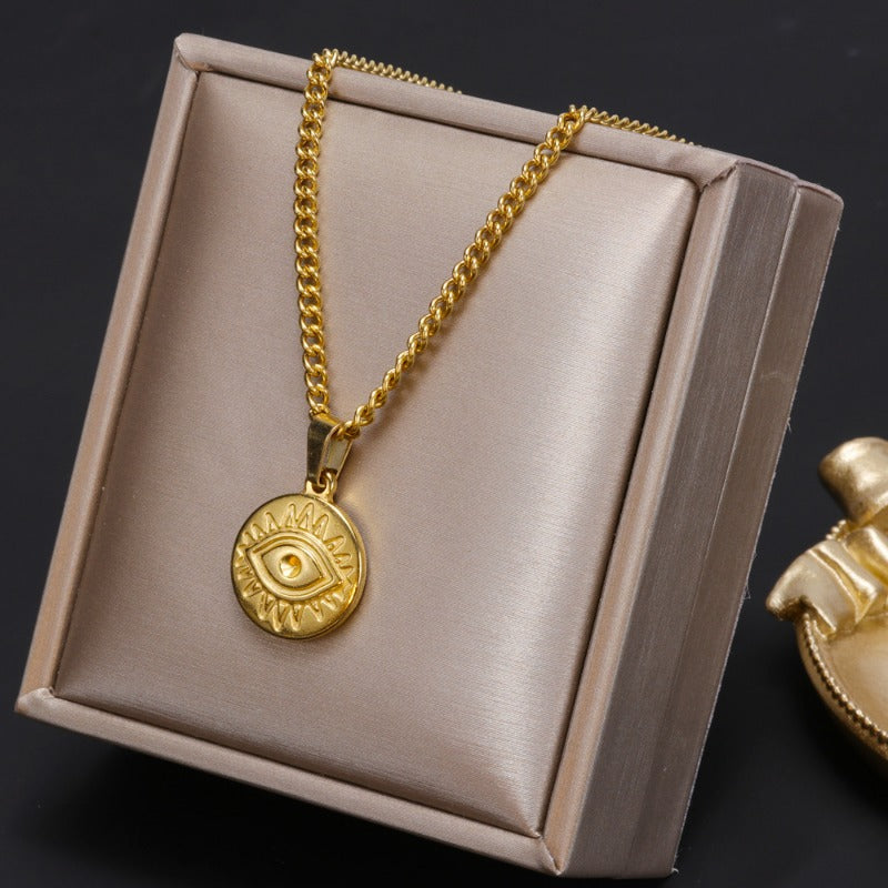 Wholesale Titanium Steel Love Heart Devil Eye Cross Necklace ACC-NE-FeiLing012