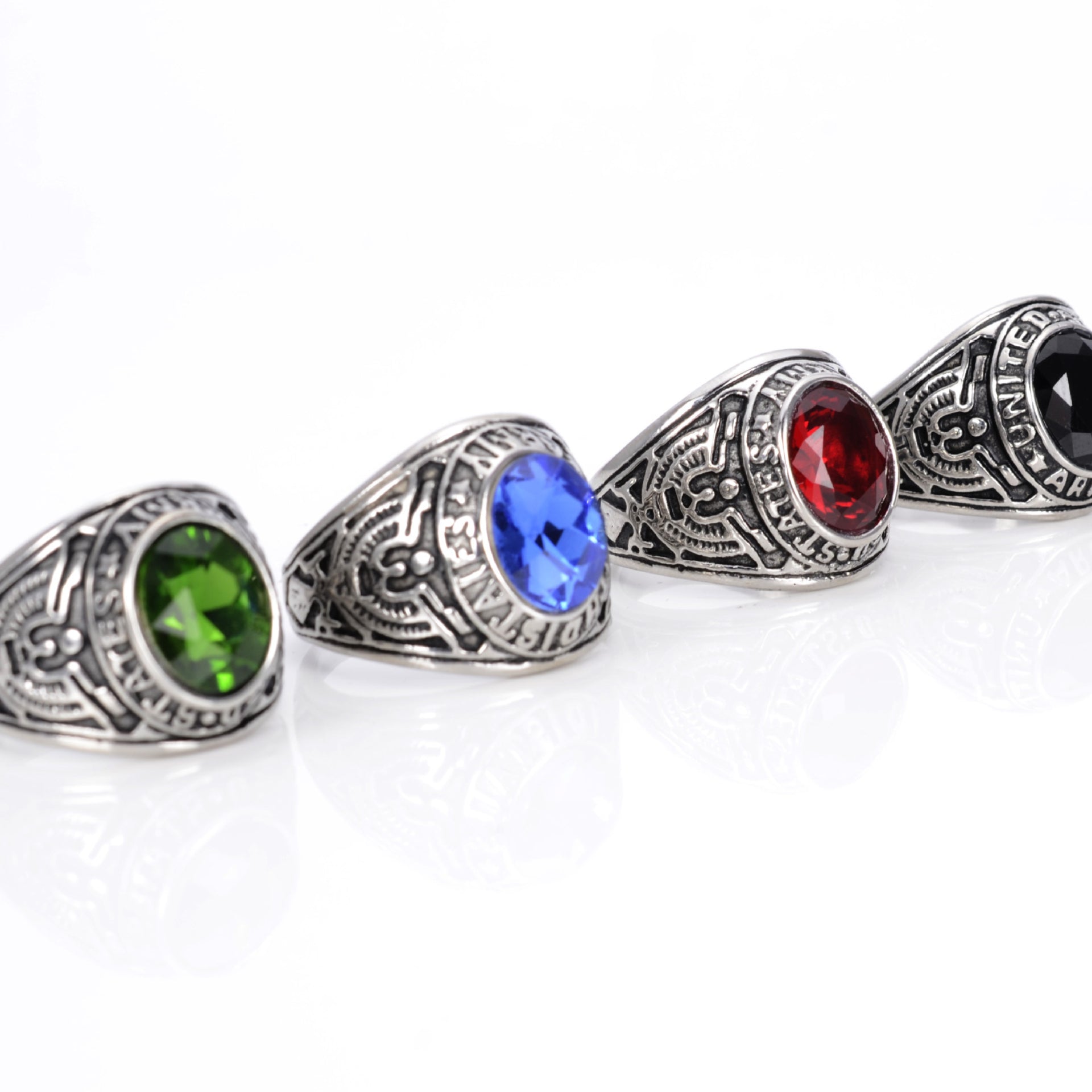 Wholesale Stainless Steel Punk Style Independence Day Retro Metallic Steel Ring Titanium Steel ACC-RS-Hait003