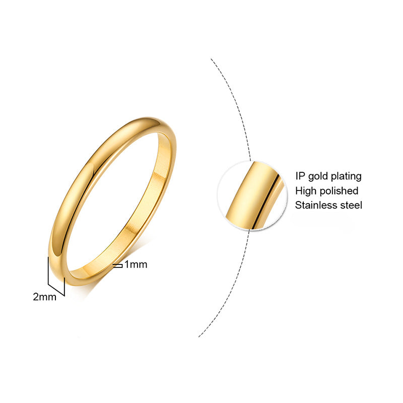 Wholesale Titanium Steel Ring Smooth Plain Ring 2mm 4mm 6mm 8mm Stainless Steel ACC-RS-HuaLanXin001