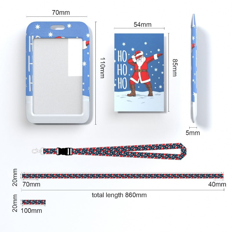 Wholesale 10pcs Christmas Lanyard Card Holder Keychain ACC-KC-LeBei001