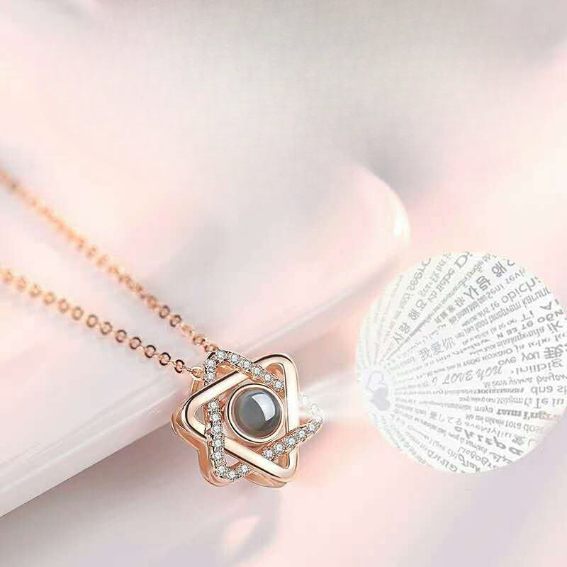 Wholesale Valentine's Day I Love You Projection Clavicle Necklace ACC-NE-Shiyu001