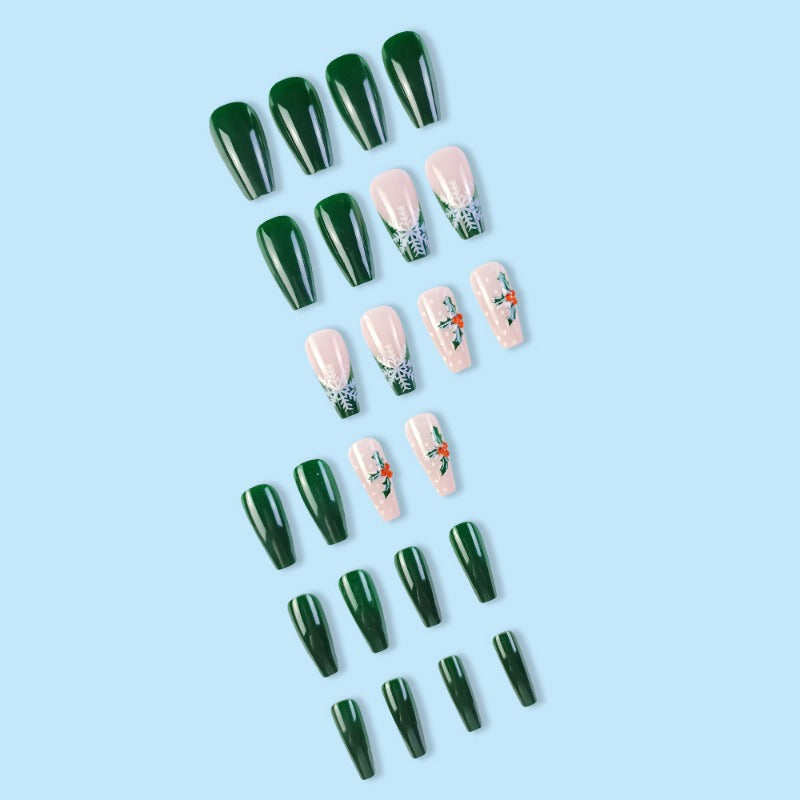 Wholesale 24 Pieces/box Christmas Snowflake Diamond Nails Kits Nail Stickers ACC-NS-QXJ028