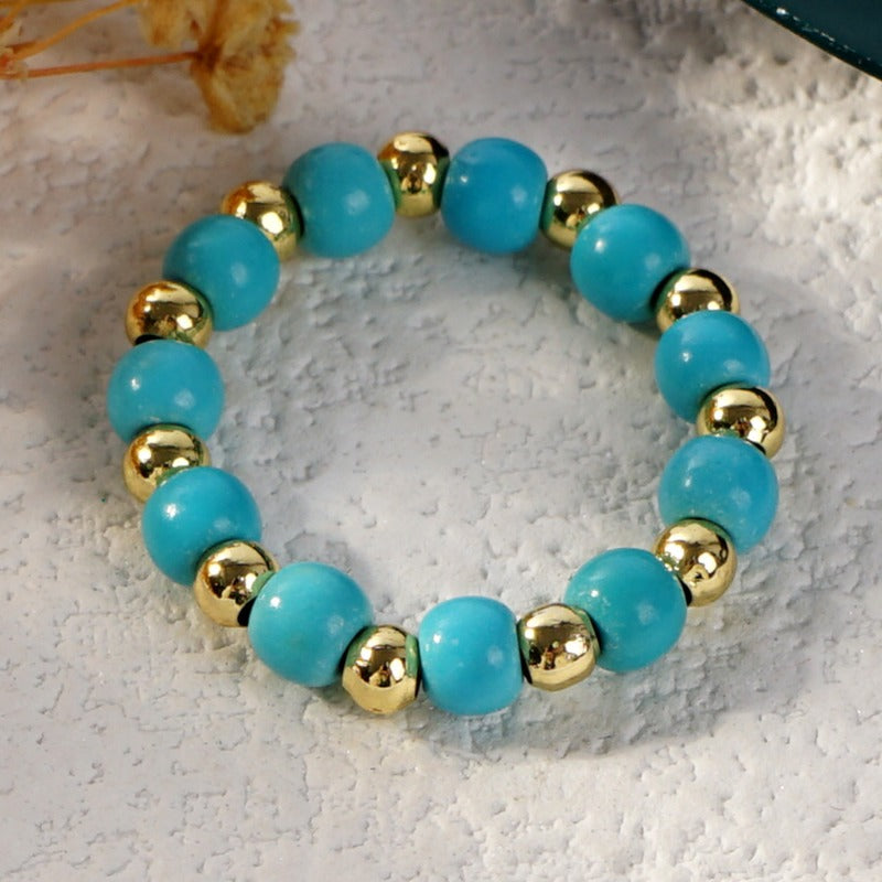 Wholesale Natural Stone Light Luxury Beaded Rings ACC-RS-GWL001