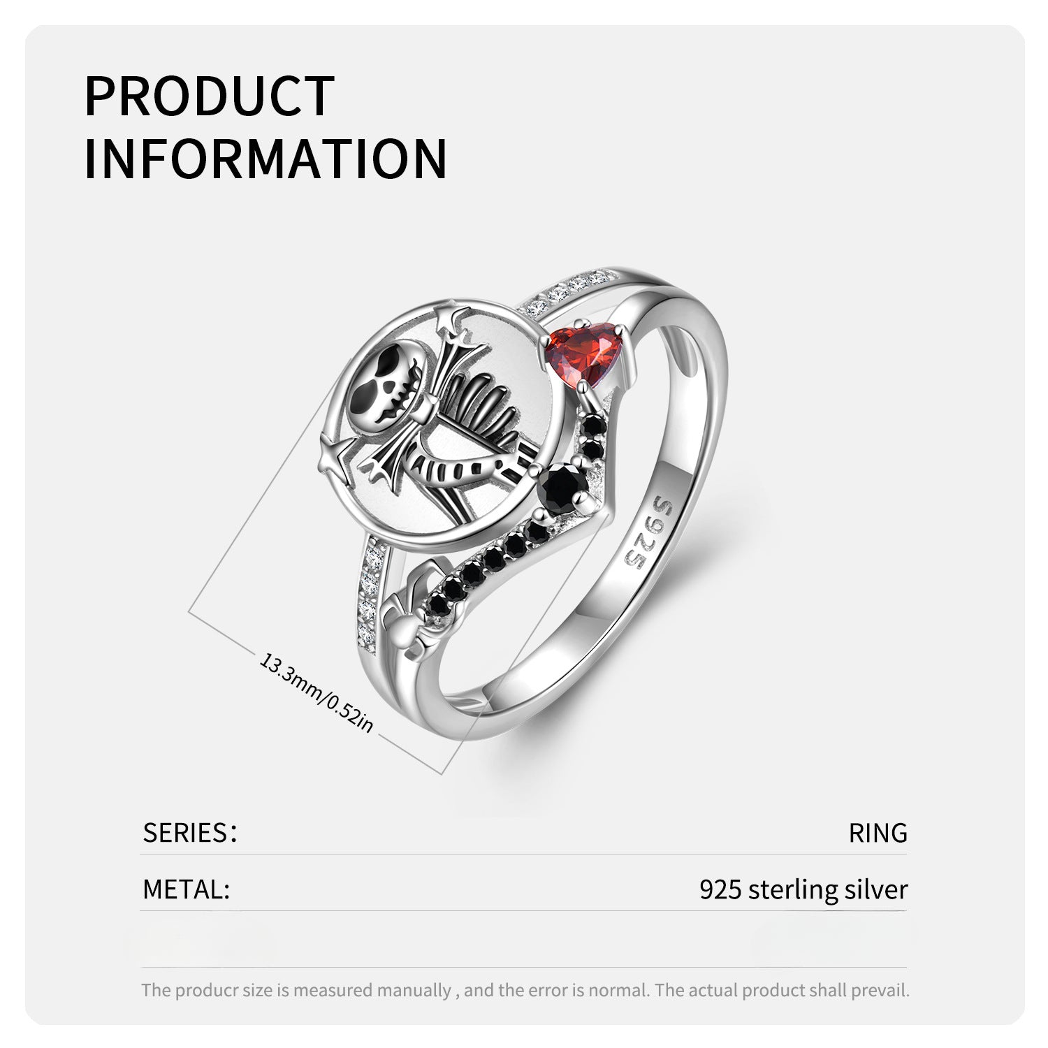 Wholesale Stamped Skull Skeleton S925 Sterling Silver Rings ACC-RS-MC010