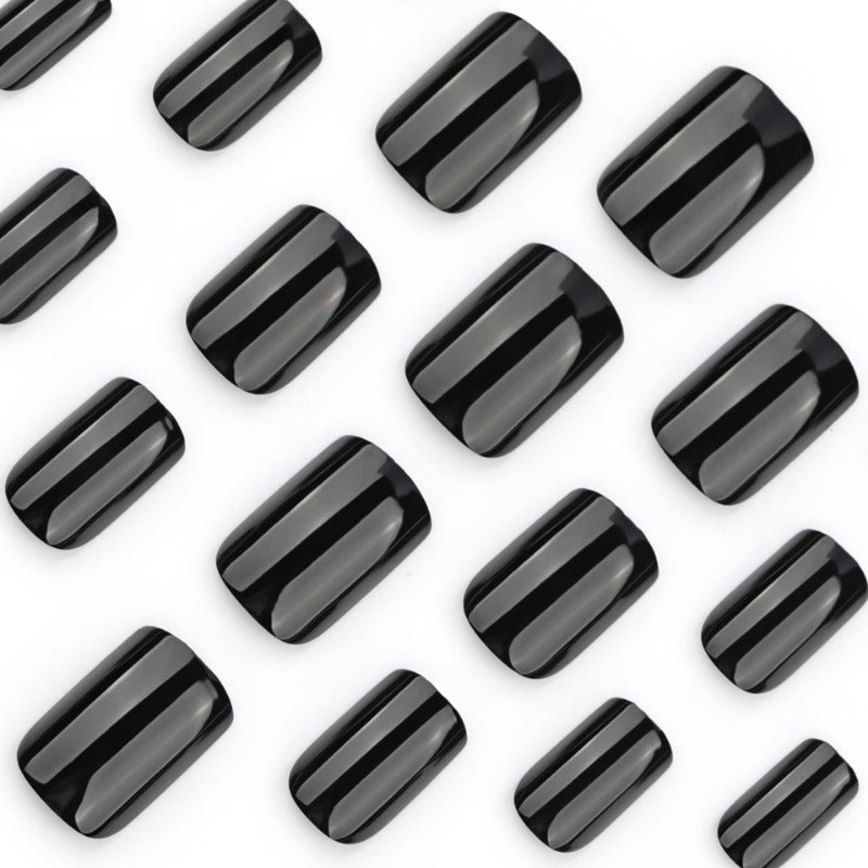 Wholesale 24 Pieces/box Black Solid Color Nails Kits Nail Stickers ACC-NS-LeFan132