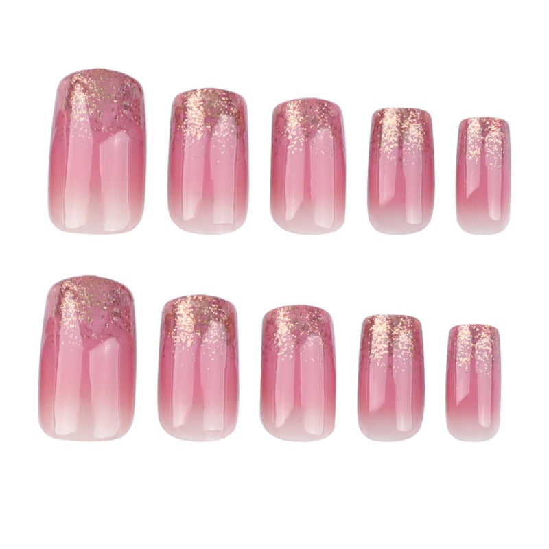 Wholesale 24 Pieces/box Gold Glitter Gradient Nails Kits Nail Stickers ACC-NS-LeFan234