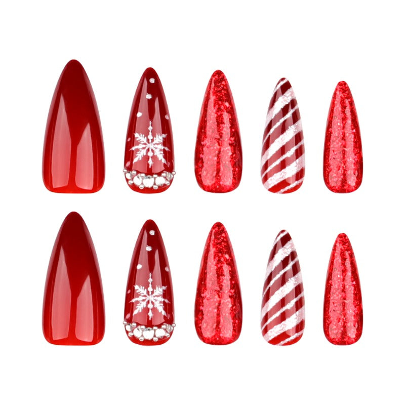 Wholesale 24 Pieces/box Christmas Candy Stripe Nails Kits Nail Stickers ACC-NS-LeFan206