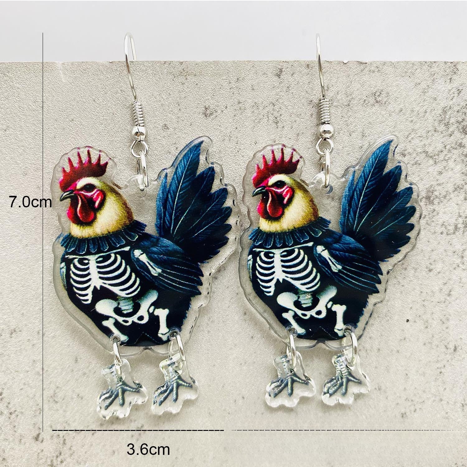 Wholesale Halloween Christmas Rooster Acrylic Earrings ACC-ES-ChenY053