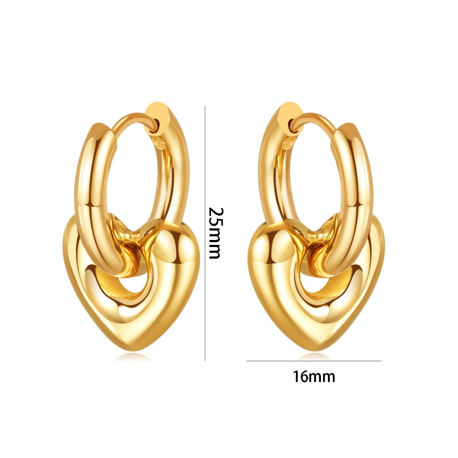 Wholesale Love Heart Earrings Stainless Steel Earrings ACC-ES-WenJian001