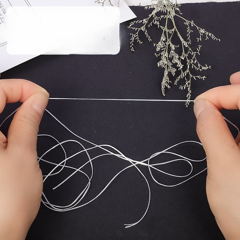 Wholesale 100pcs White Elastic Beaded Rope Handmade Beaded Elastic Jewelry Line Diy Accessories ACC-KC-NanT001