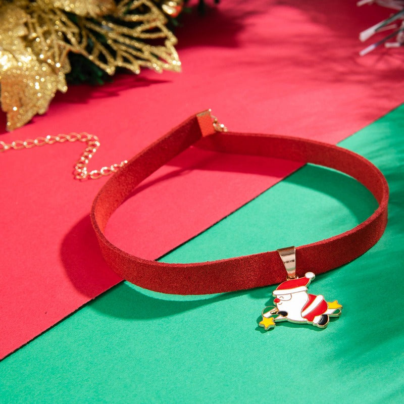 Wholesale Christmas Flannel Old Man Collar Rice Beads Christmas Tree Necklace ACC-NE-YongGe007