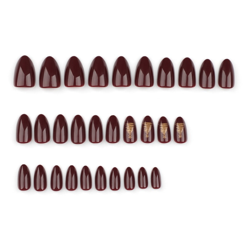 Wholesale 24 Pieces/box Christmas Tree Red Nails Kits Nail Stickers ACC-NS-LeFan170