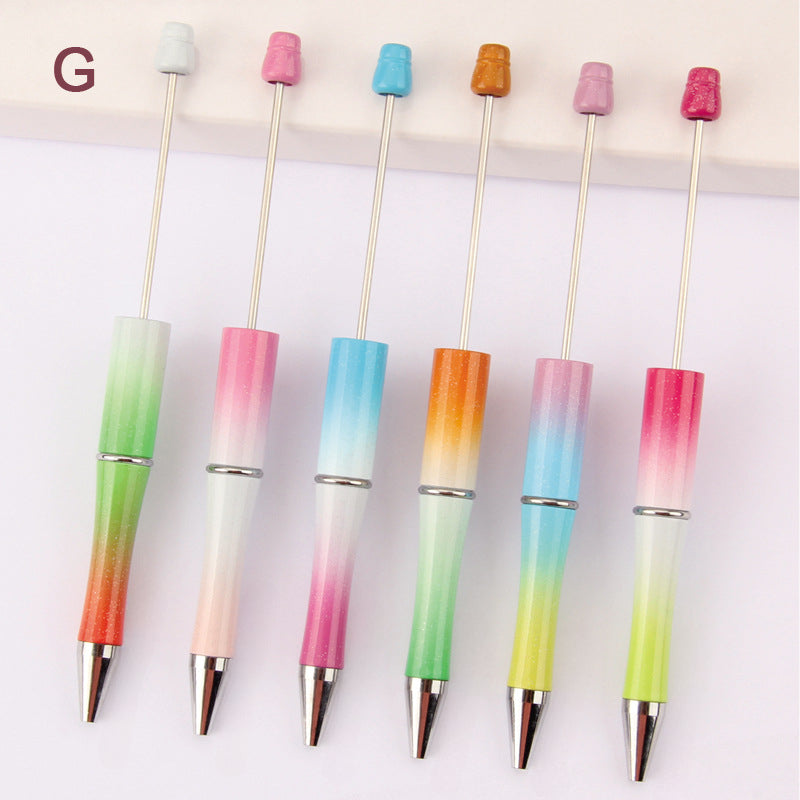 Wholesale 5PCS Beadable Pens Solid Color Gradient Color DIY Beaded Pen Gift Office Supplies ACC-PN-JinBN013