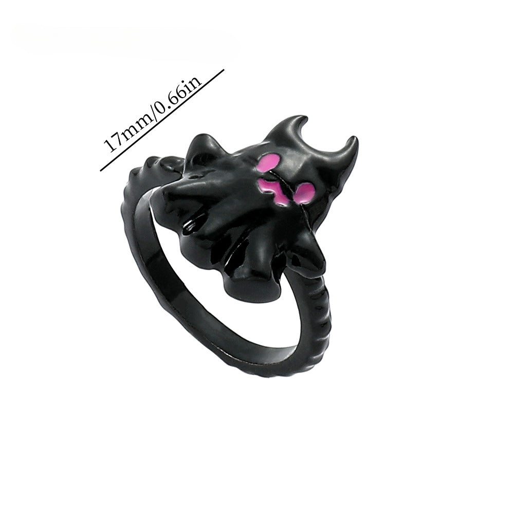 Wholesale Black Ghost Asymmetrical Earrings Rings ACC-ES-YBY001