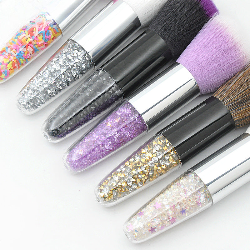 Wholesale Single Crystal Transparent Handle Powder Brush Makeup Brush Blush Foundation Brush Beauty Tools ACC-MB-LXY001