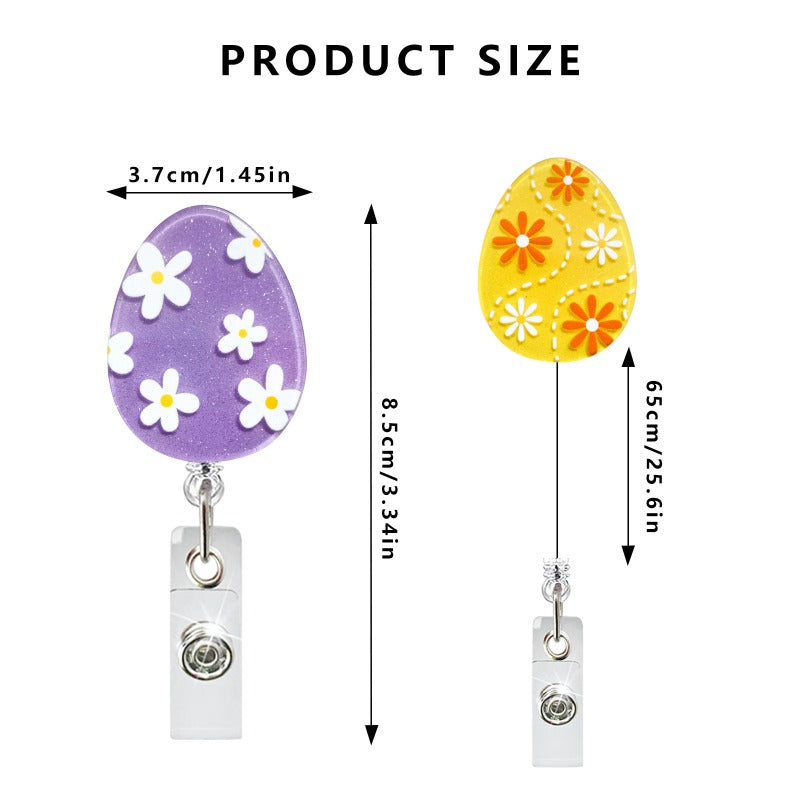 Wholesale Easter Acrylic Egg Rotating Doctor Nurse Retractable Keychain ACC-KC-QiDing026