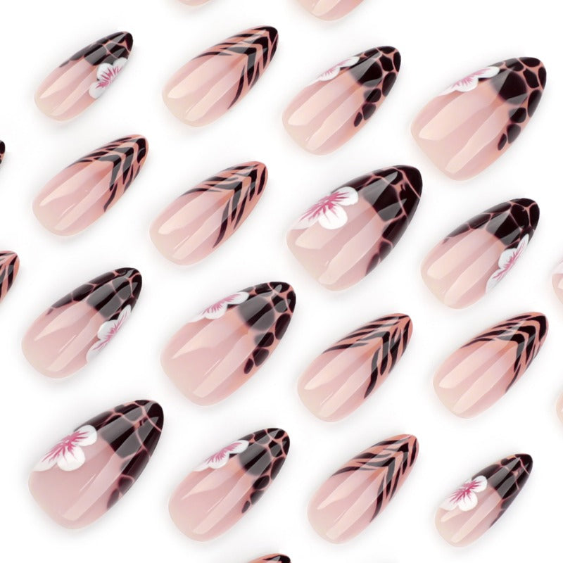 Wholesale 24 Pieces/box Leopard Print Nails Kits Nail Stickers ACC-NS-LeFan243