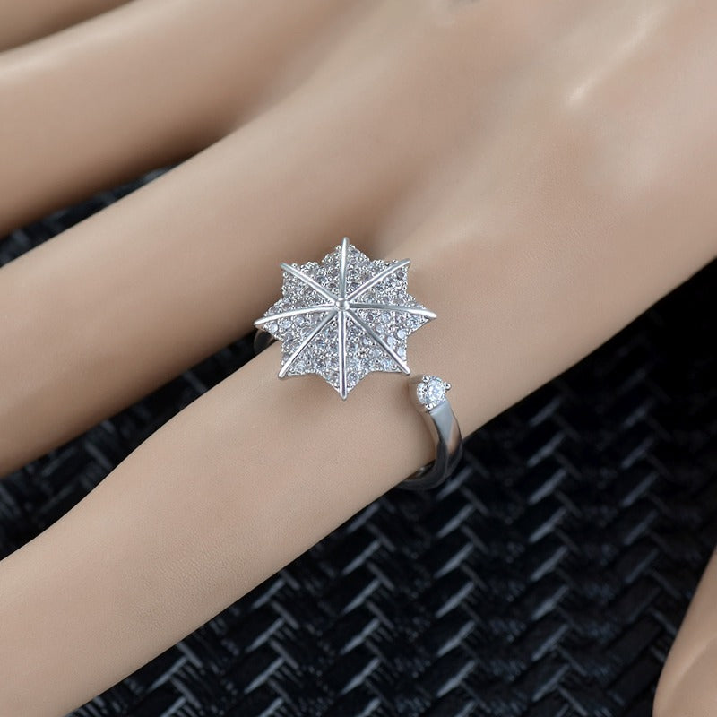 Wholesale Snowflake Zircon Open Ring ACC-RS-MiYi011
