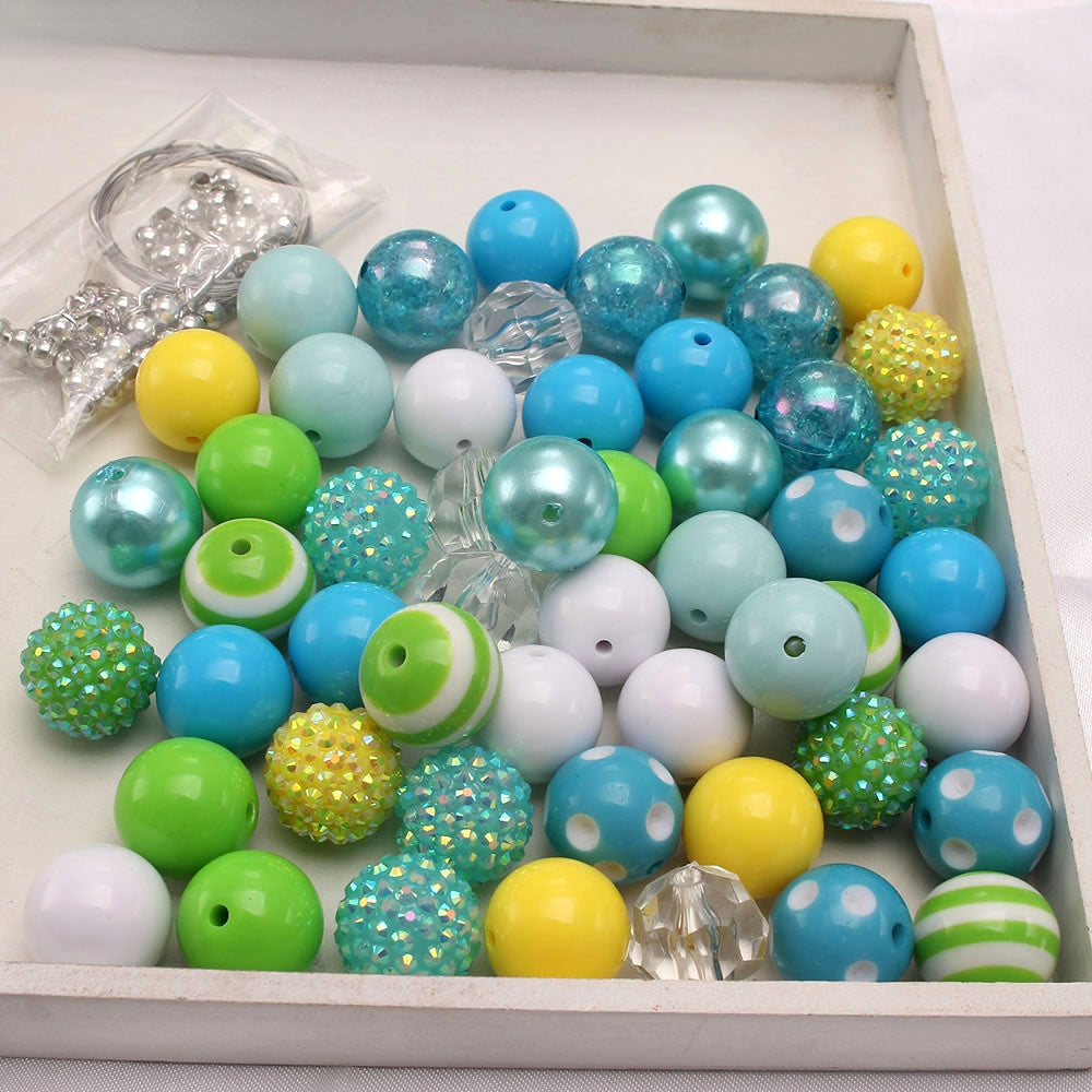 Wholesale 50PCS/Pack 20MM Mixed Color Acrylic Beads Bubblegum Beads