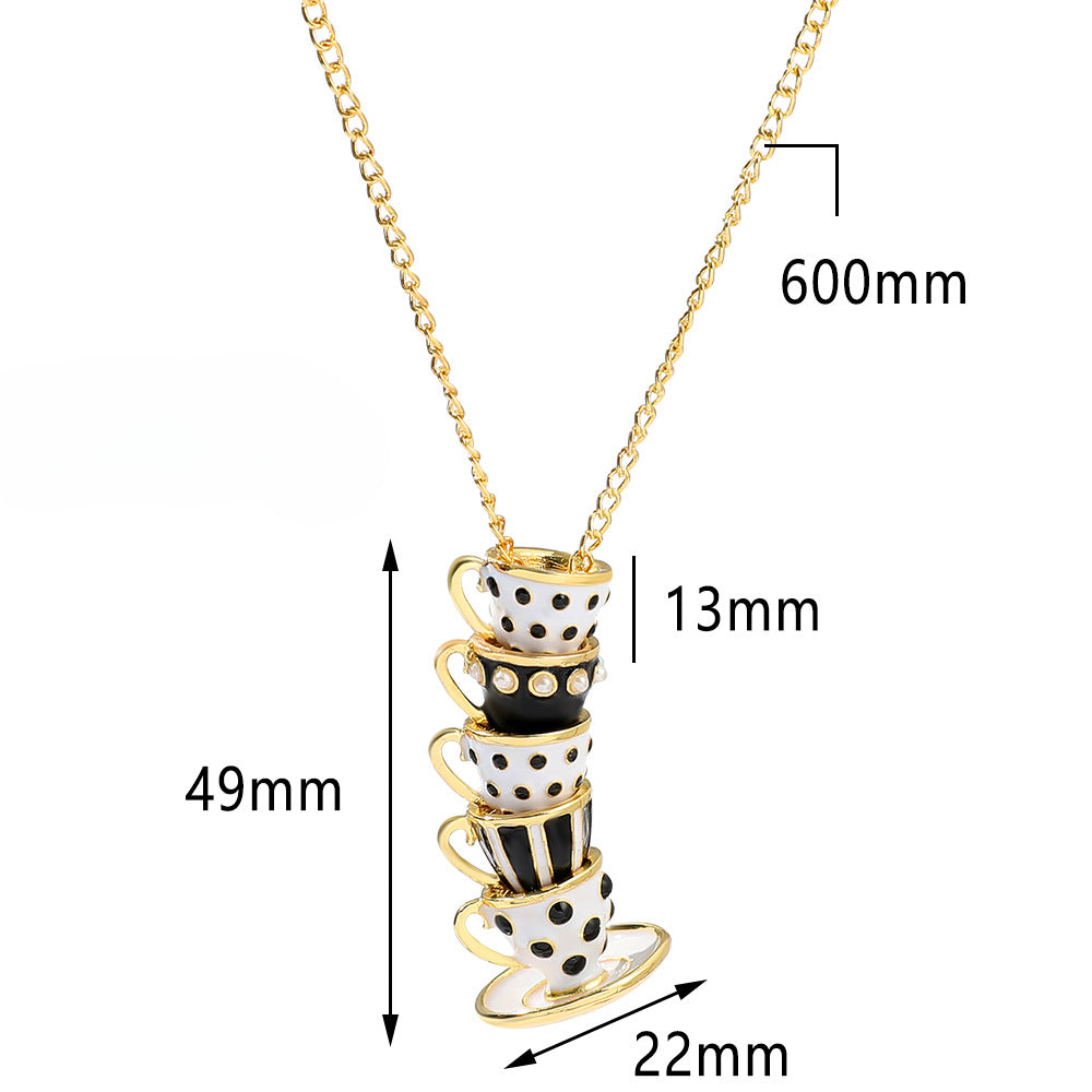 Wholesale Magic Multiple Enamel Teacup Pendant Necklaces ACC-NE-Zhuox001