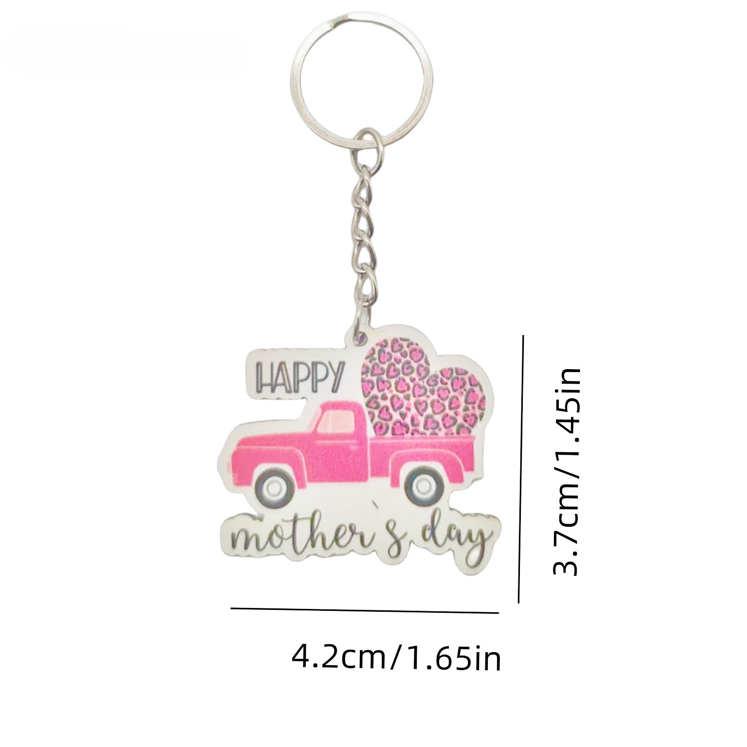 Wholesale Leopard Rainbow MAMA Mother's Day Wooden Keychain Leopard Print ACC-KC-TuoYi010