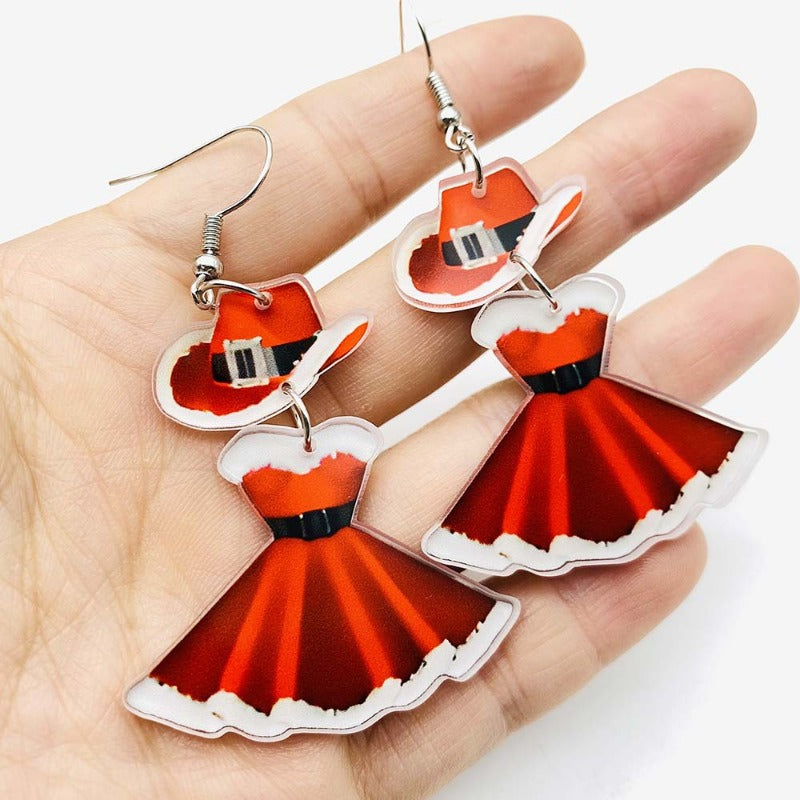 Wholesale Christmas Cute Princess Dress Acrylic Earrings ACC-ES-ChenY095