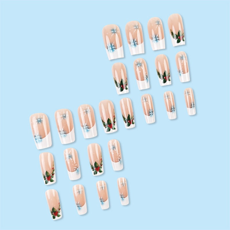 Wholesale 24 Pieces/box Christmas White Edge Fireworks Nails Kits Nail Stickers ACC-NS-QXJ038