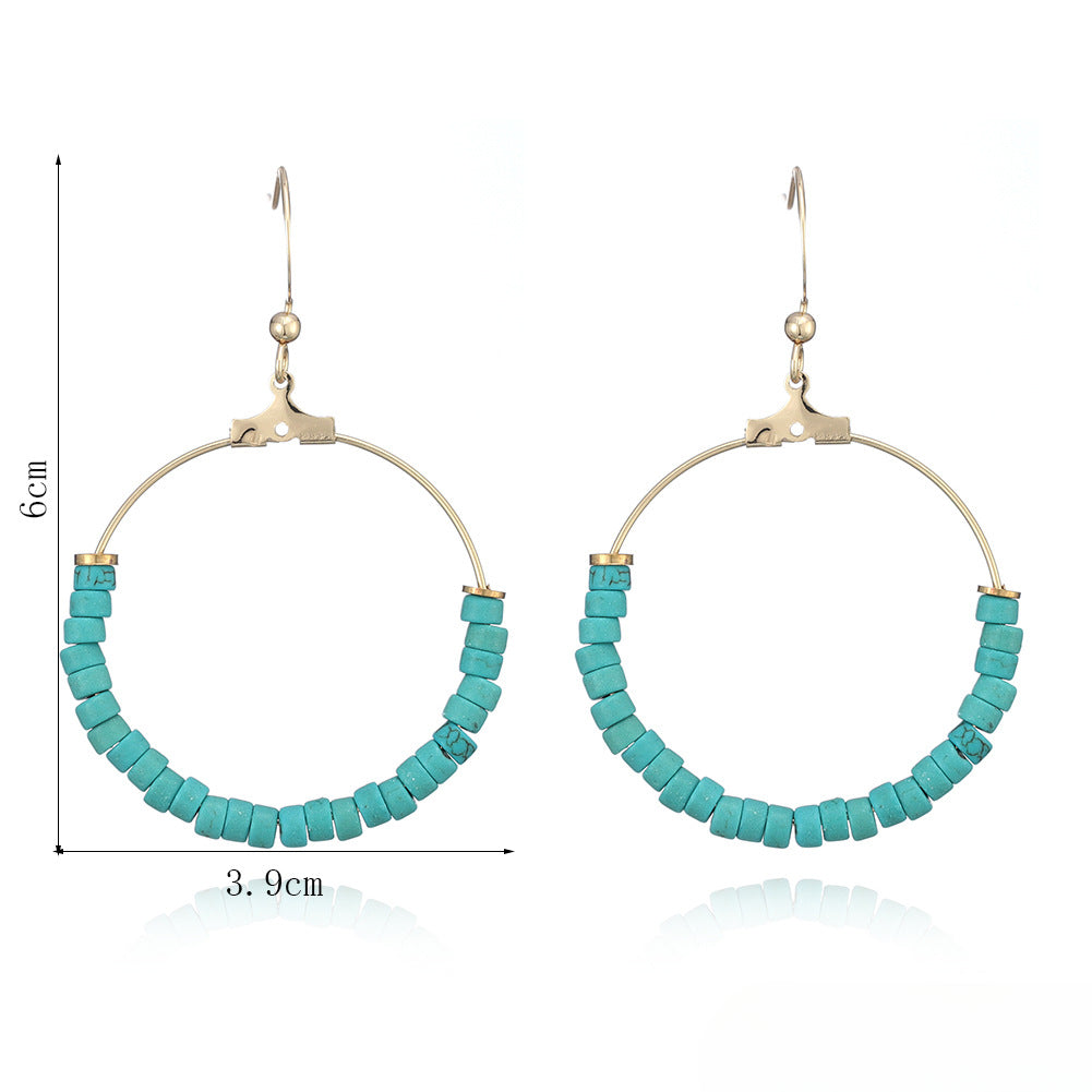 Wholesale Turquoise Pendant Earrings Vintage Earrings ACC-ES-YuanQin001